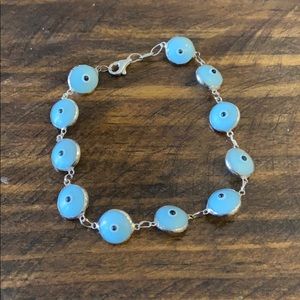 .925 Baby Blue Evil Eye Bracelet